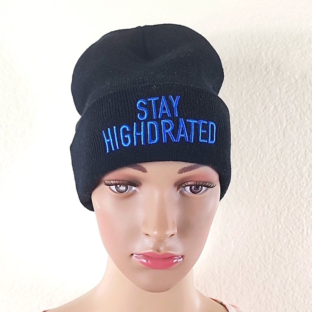 Stay Highdrated Black Beanie
